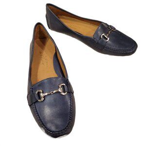 Patricia Green Women's Blue Leather Flats, Size 11, Barely Used